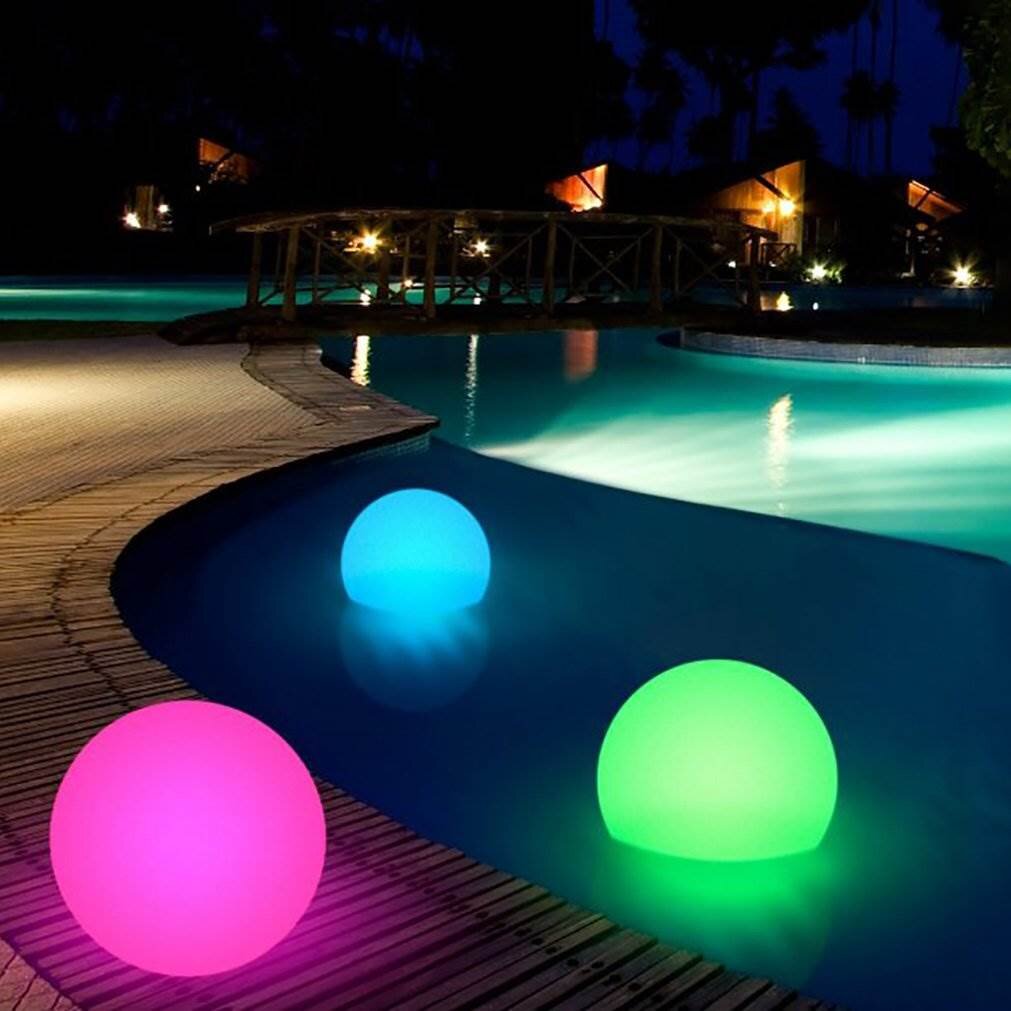 Outdoor Solar Color Changing LED Floating Lights Ball Pond Path Landscape 