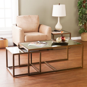 Alvis Coffee Table with Nested Stools by Willa Arlo Interiors