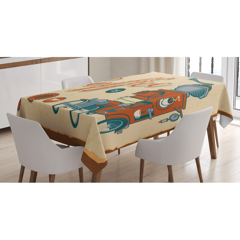 East Urban Home Ambesonne Retro Tablecloth Commercial Design Of