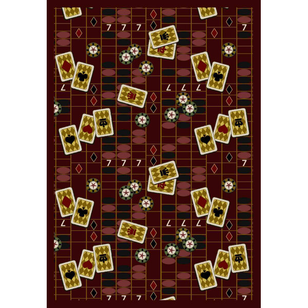Joy Carpets Gaming And Entertainment Feeling Lucky Burgundy Red Area Rug Wayfair Ca