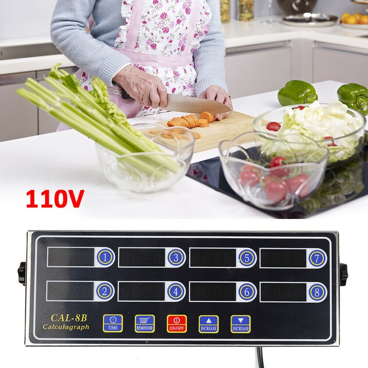 Commercial 8 Channel Digital Timer Calculagraph Kitchen Loud Countdown Clock 