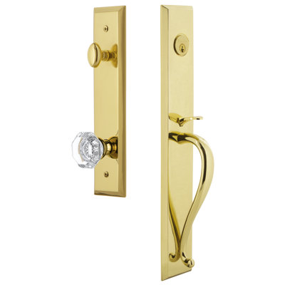 Grandeur Windsor Plate with Left Handed Portofino Lever Single Dummy Polished Brass