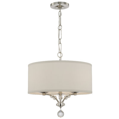 Vann 3 - Light Shaded Drum Chandelier with Crystal