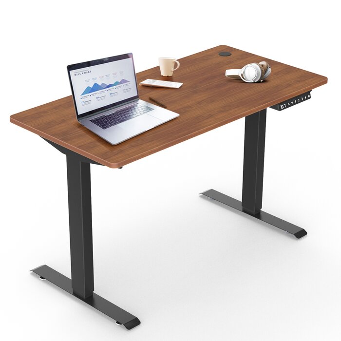 Wooden Inbox Zero Height Adjustable Standing Gaming Desk with Dual Monitor