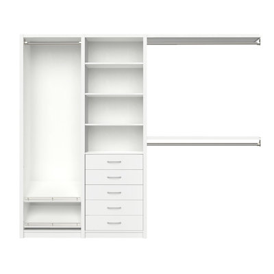 Closetmaid Spacecreations 64 W 99 W Closet System Finish Classic White