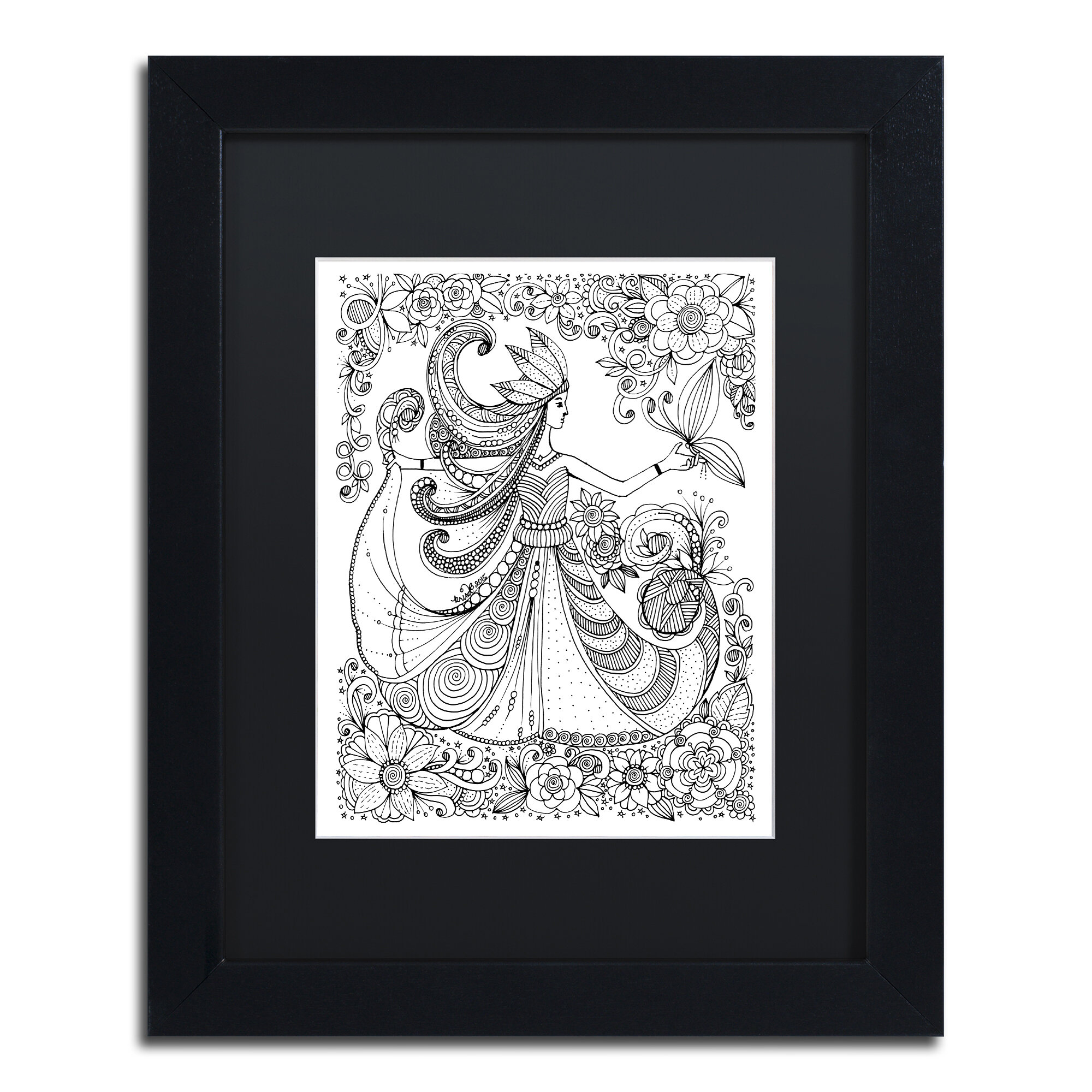 Trademark Art Woman By KCDoodleArt Framed Graphic Art Wayfairca