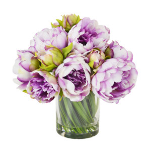 Peony Water Floral in Glass Pot