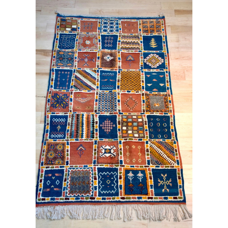 Isabelline One Of A Kind Fleming Hand Knotted Blue 4 X 7 Wool Area Rug Wayfair