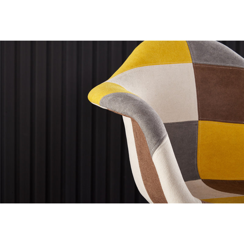 George Oliver Roberson Upholstered Arm Chair In Yellow Brown White Wayfair