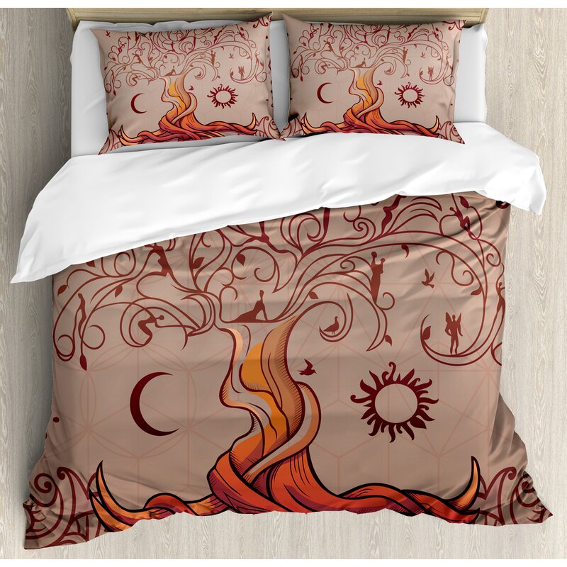 Ambesonne Indian Vintage Tree Of Life With Sun And Moon Duvet