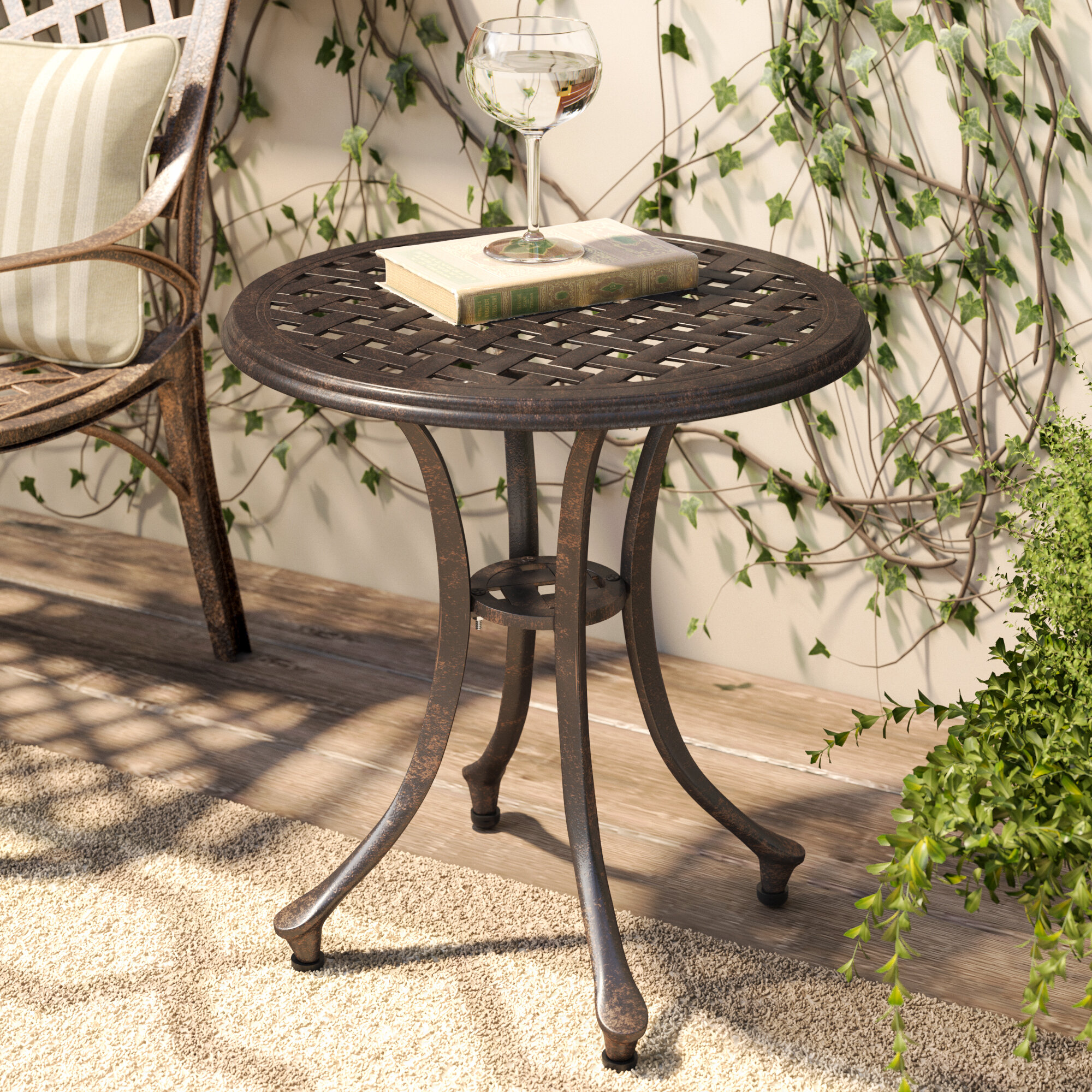 Charlton Home Kastner Cast Aluminum Side Table Reviews Wayfair