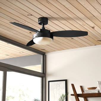 44 Dempsey Low Profile 4 Blade Led Flush Mount Ceiling Fan With Remote Control And Light Kit Included Reviews Allmodern