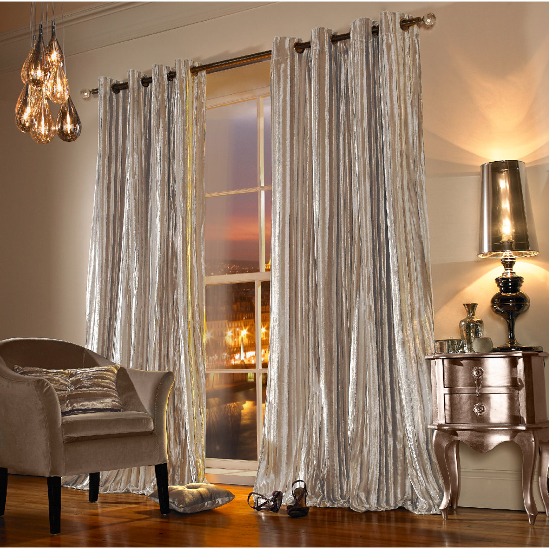 Kylie Minogue at Home - Iliana Lined Eyelet Curtains - Praline - 168x137cm