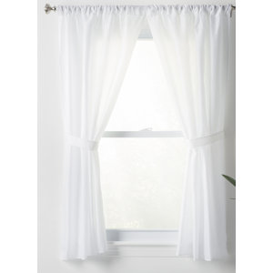 Wayfair Basics Solid Sheer Rod Pocket Bathroom Curtain Panels (Set of 2)