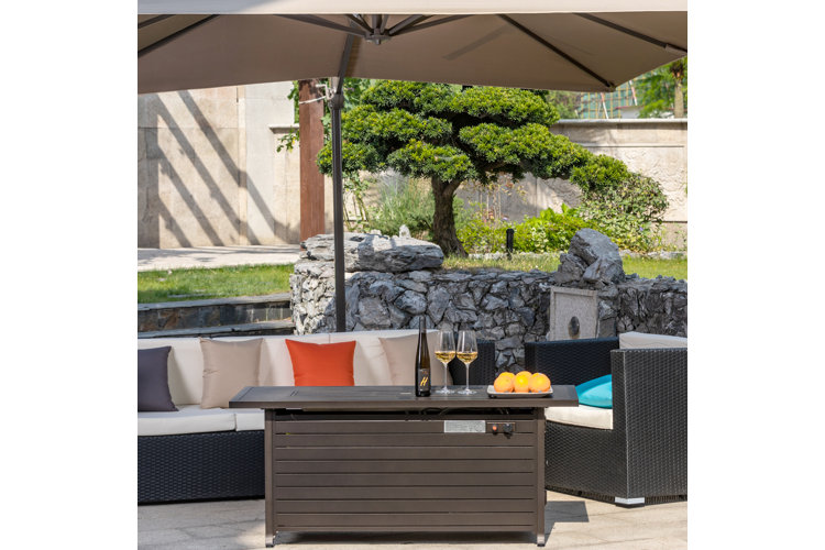 adela aluminum propane fire pit table