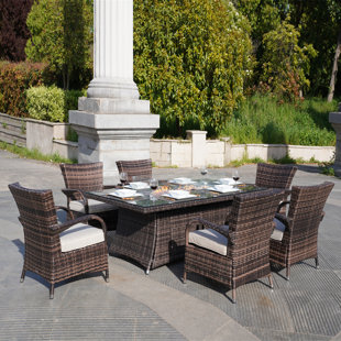 Metal & Weave Fabric Large Round Table indoor & outdoor 