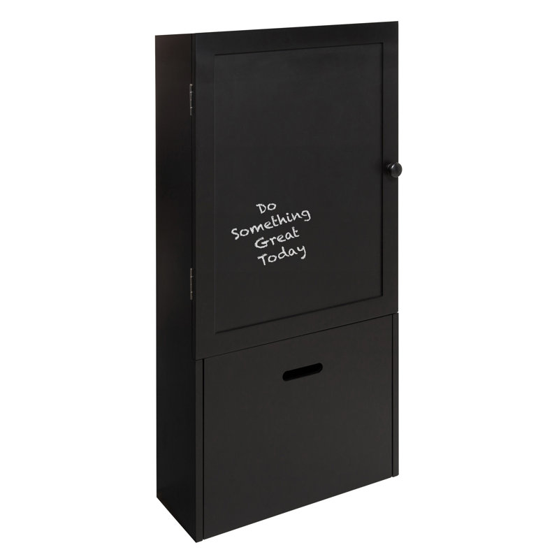 Gracie Oaks Zonia Storage Cabinet Wall Function Organizer With Magnetic Chalkboard Front And Large Pull Out Drawer Wayfair Ca