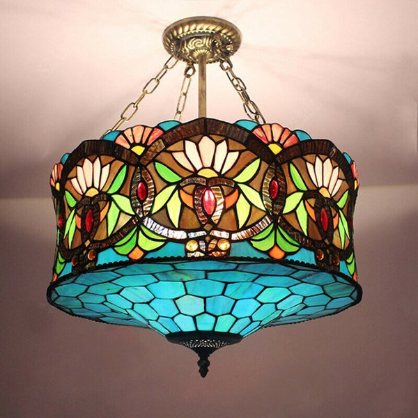 tiffany leaded glass chandelier