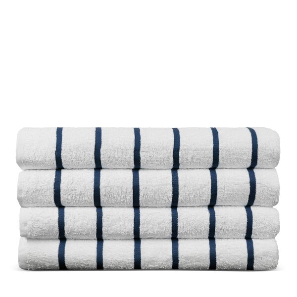 Turquoise Blue GLAMBURG 4 Pack Cabana Stripe Beach Pool Bath Towel Set 30X60,100% Cotton Towels Large Oversized Beach Towels Beach Bath Towel Beach Blanket Highly Absorbent Large Bath Towel