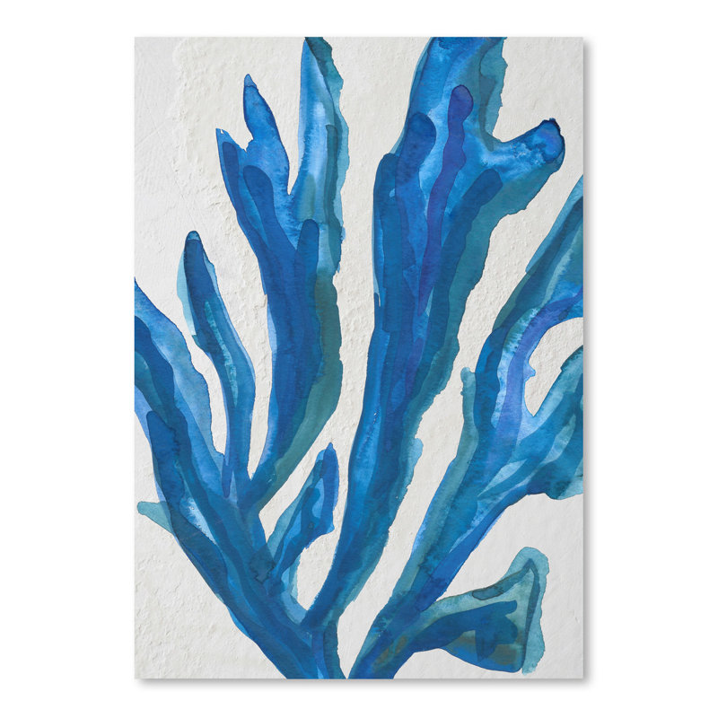 East Urban Home Blue Seaweed 2 Watercolor Painting Print Wayfair