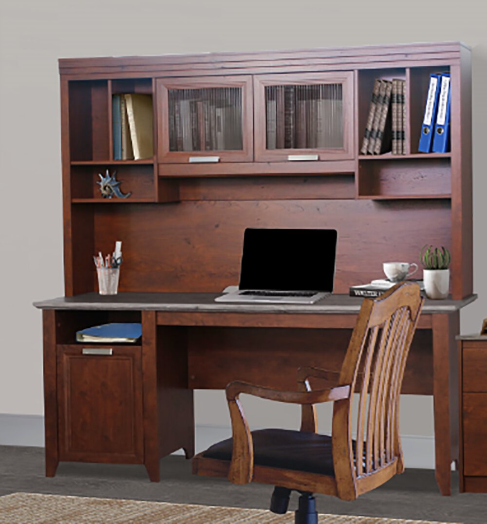 desk with credenza and hutch