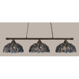 Go to store & view more images Red Barrel Studio Mendez 3-Light Mosaic Tiffany Shade Billiard Light