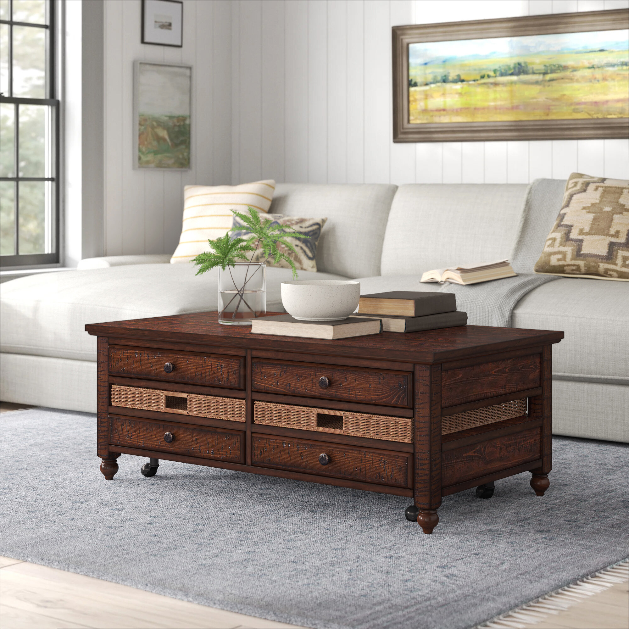 August Grove Hebron Solid Wood Lift Top Coffee Table With Storage Reviews Wayfair