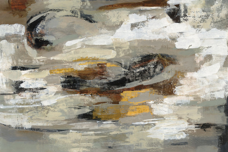 East Urban Home Neutral Gray Abstract Painting Print On