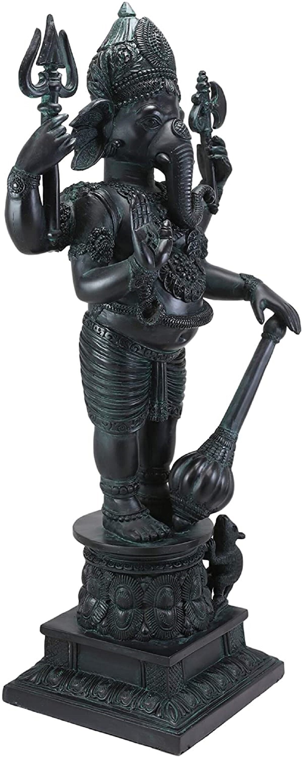 Bloomsbury Market Burtonsville Hindu God Vinayaka Ganesha Chaturthi Valiant Warrior With Gada Mace Axe And Trident Figurine Wayfair