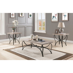 Macon Wood And Metal 3 Piece Coffee Table Set by Fleur De Lis Living Read Reviews
