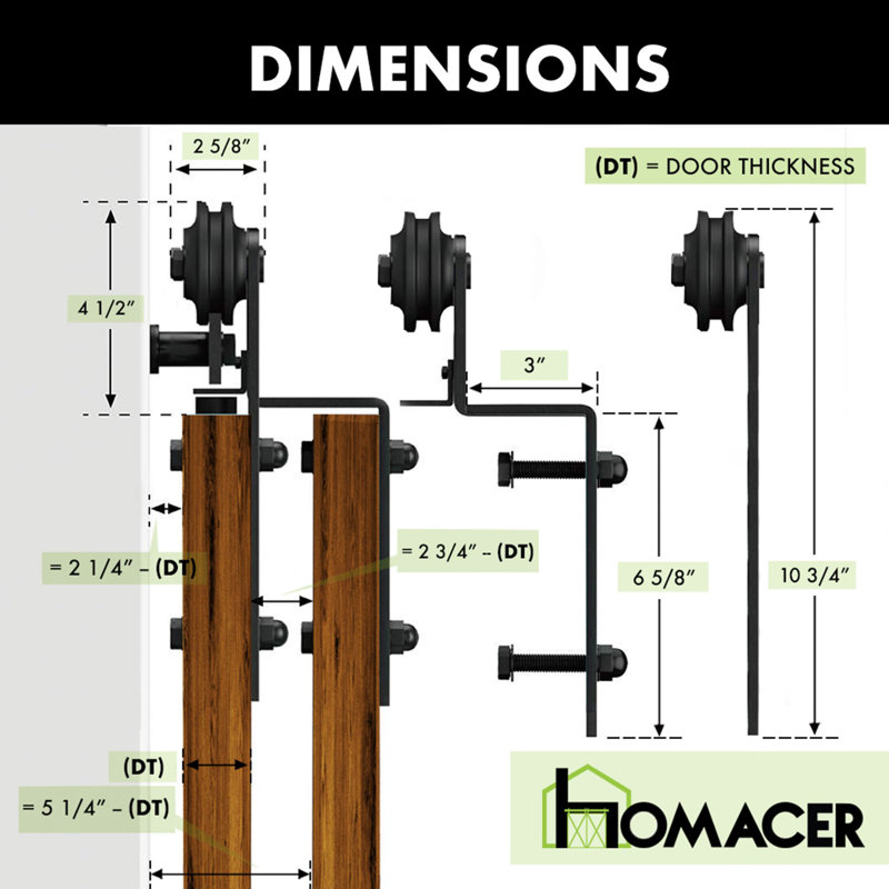 Homacer Single Bypass Double Door Barn Door Hardware Kit Reviews