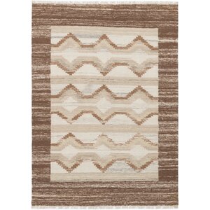 McPhail Hand-Woven Wool Brown/Cream Indoor Area Rug