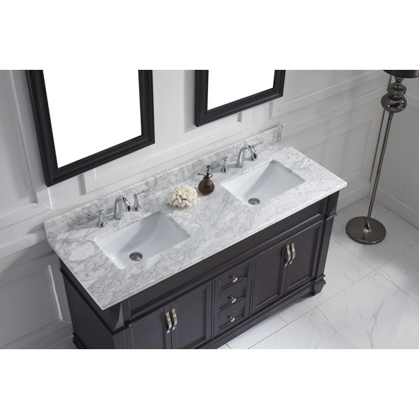 Virtu USA Victoria 61" Double Bathroom Vanity Set with ...