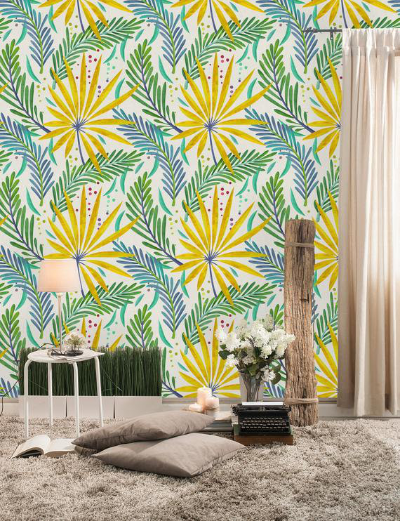 Bay Isle Home Sadowa Removable Jungle Leaf 4 17 L X 25 W Peel