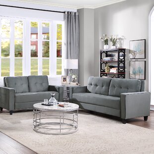 Living Room Sofa Set Morden Style Couch Furniture Upholstered Loveseat And Sofa For Home Or Office by Latitude Run