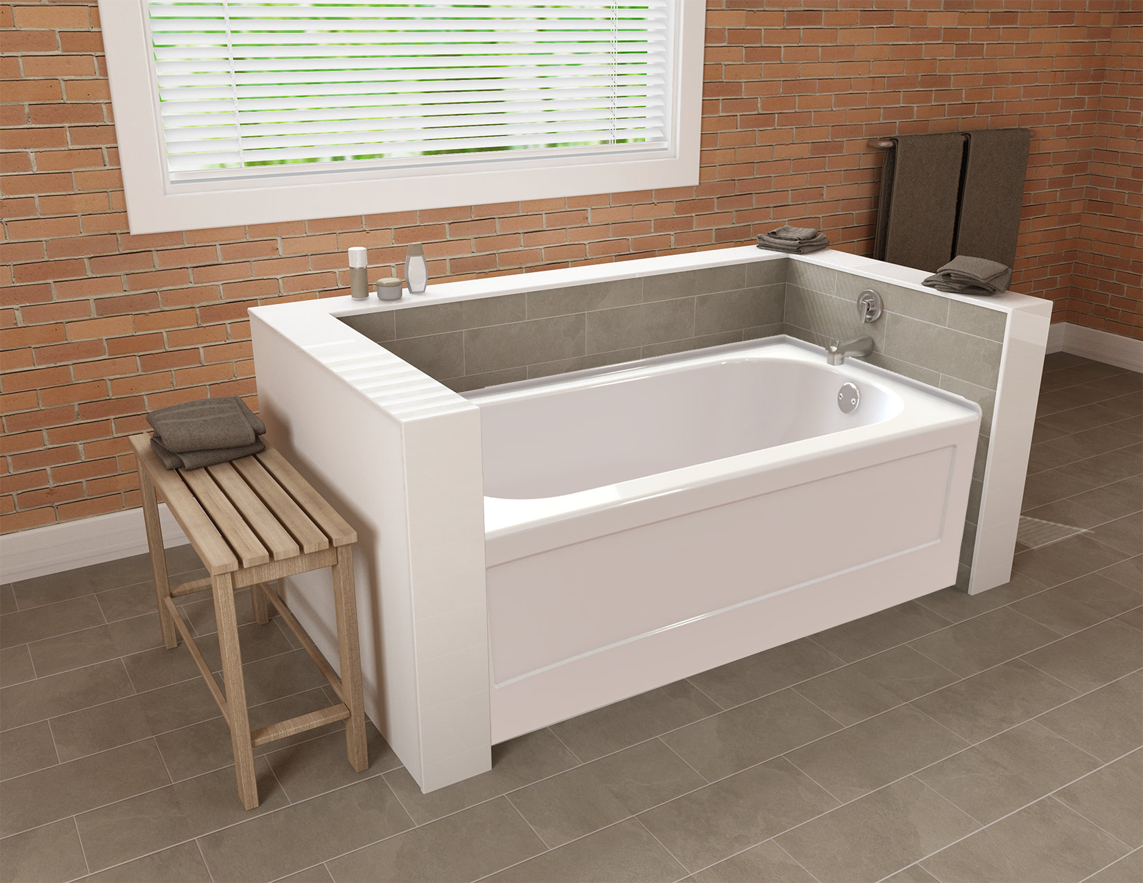 Symple Stuff Claytor 60" x 31" Alcove Soaking Bathtub Wayfair