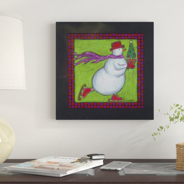 The Holiday Aisle Skating Snowman Acrylic Painting Print On
