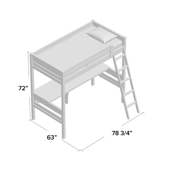 Isabelle & Max™ Everiz Twin Solid Wood Loft Bed with Built-in-Desk by ...