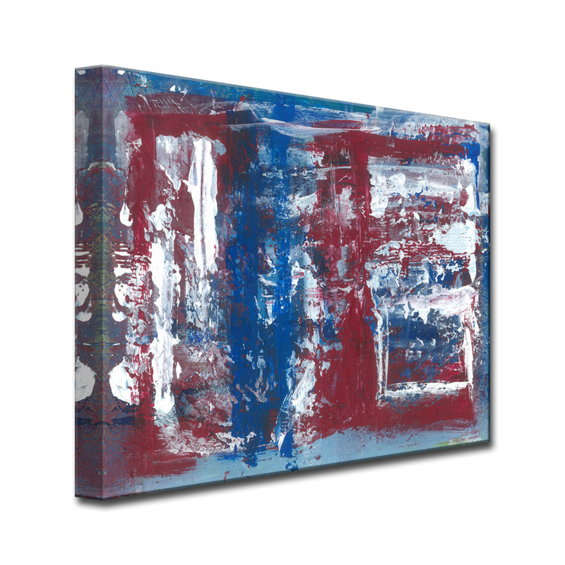 Williston Forge Red White And Blue Acrylic Painting Print On