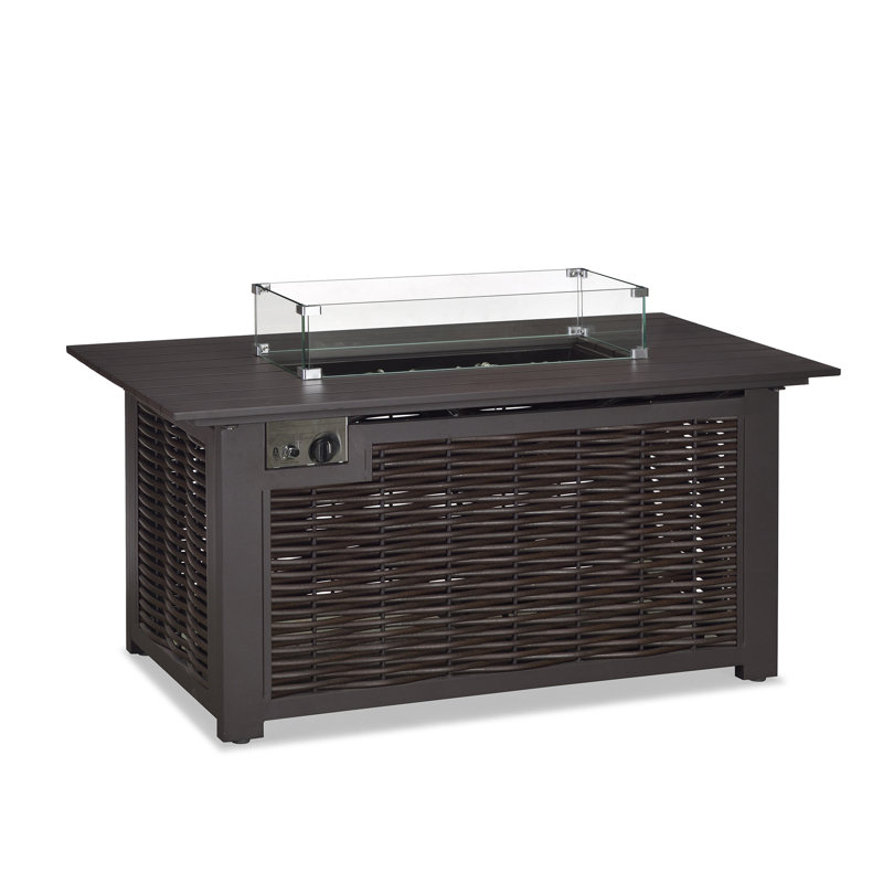 Ebern Designs Fire Table Outdoor Rectangle Wicker Propane ... (800 x 800 Pixel)