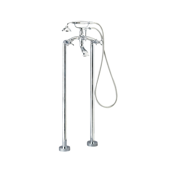 Giagni Traditional Floor Mount Tub Faucet With Metal Cross Handles