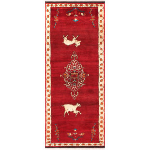Extra Wide Runner Rugs Wayfair Gabbeh Vintage Lamb S Wool Runner Hand Knotted Red Black Area Rug