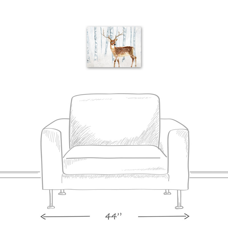 Loon Peak Deer In Winter Wonderland Graphic Art Print On Canvas