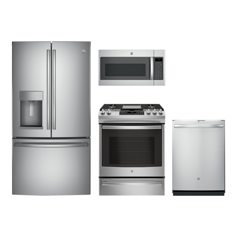 Ge Appliances 4 Piece Kitchen Package W French Door Refrigerator