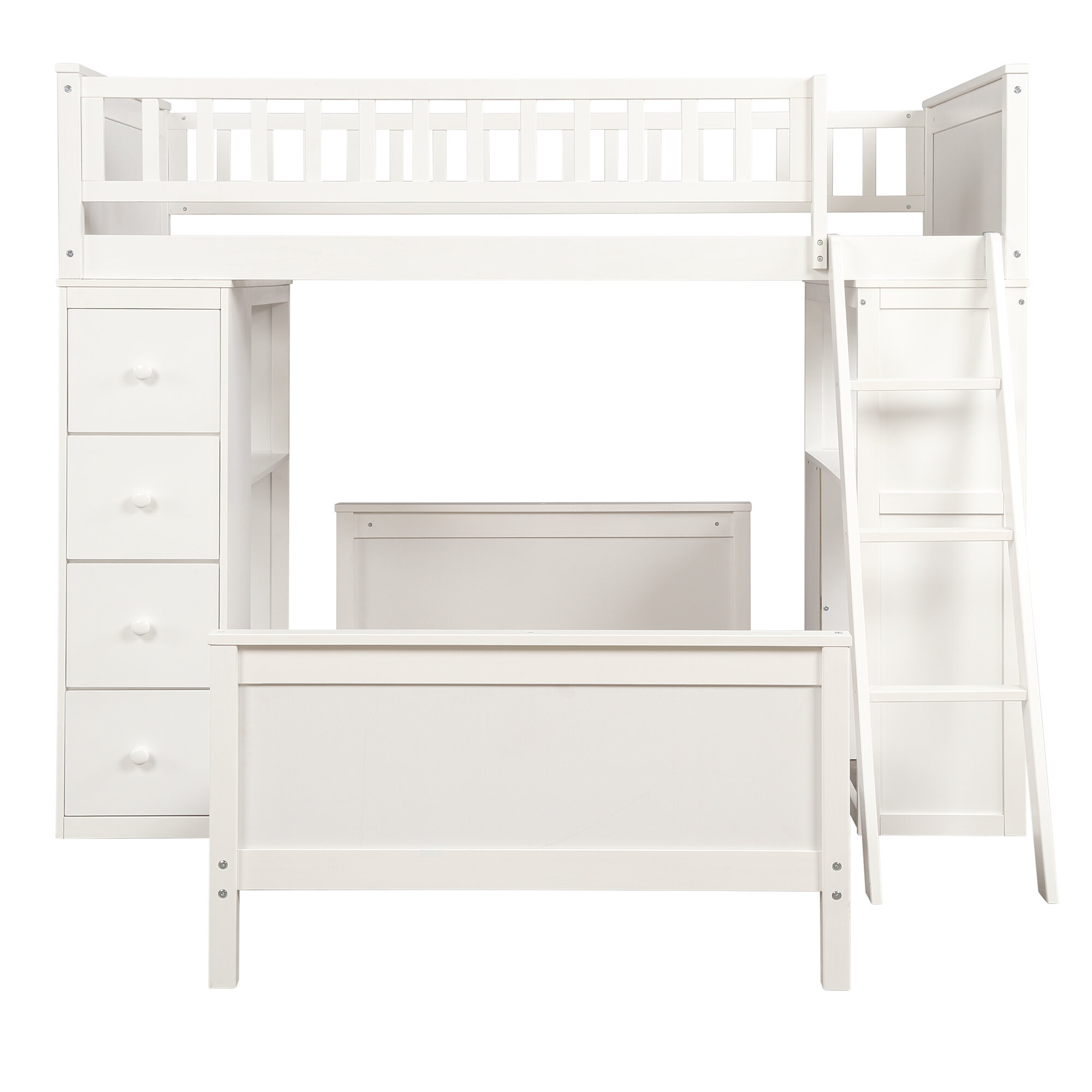 twin over twin bunk bed with desk