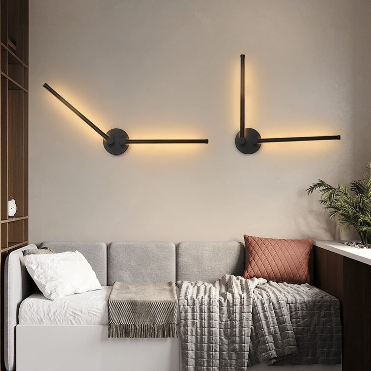 Design LED Wandleuchte Flur Wand Leuchten Schlaf Wohn Zimmer Lampen Gold up&down 