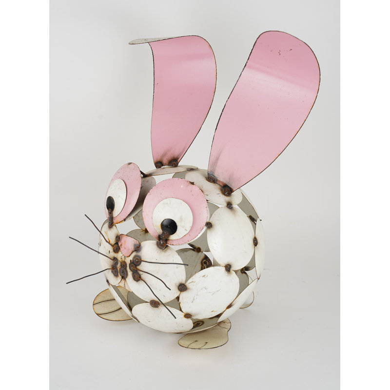 August Grove Kolar Cottontail Colorful Metal Bunny Wayfair
