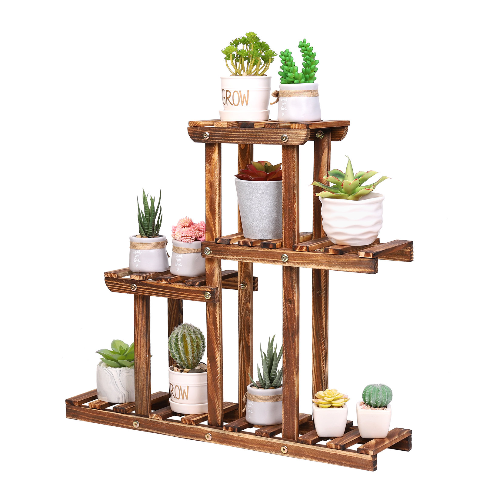 Red Barrel Studio® Wood Multi Tier Plant Stand Wayfair
