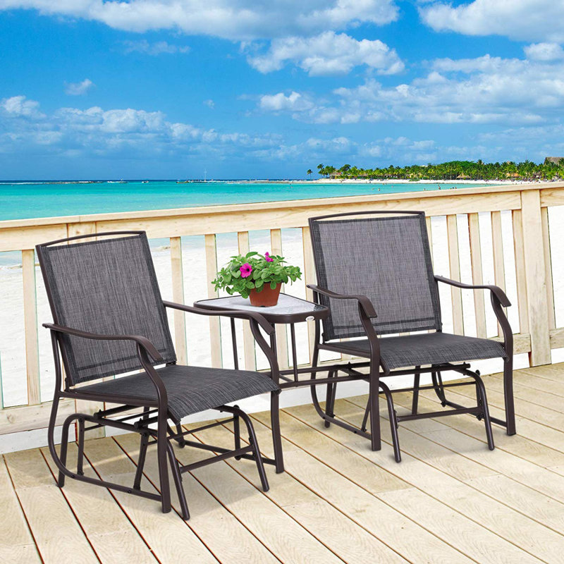 Winston Porter Manjarrez Outdoor Glider Bench Reviews Wayfair Winston Porter Manjarrez Outdoor Glider