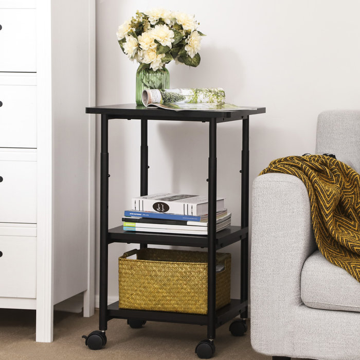 Songmics Adjustable Mobile Printer Stand With 2 Shelves And Heavy